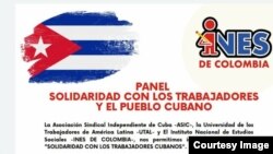 Panel de Solidaridad con los Trabajadores cubanos (Imagen cortesía Iván Hernández Carrillo)