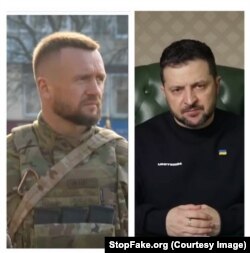 No hay parecido entre Zelenskyy y su guardaespaldas.(Collage de StopFake)
