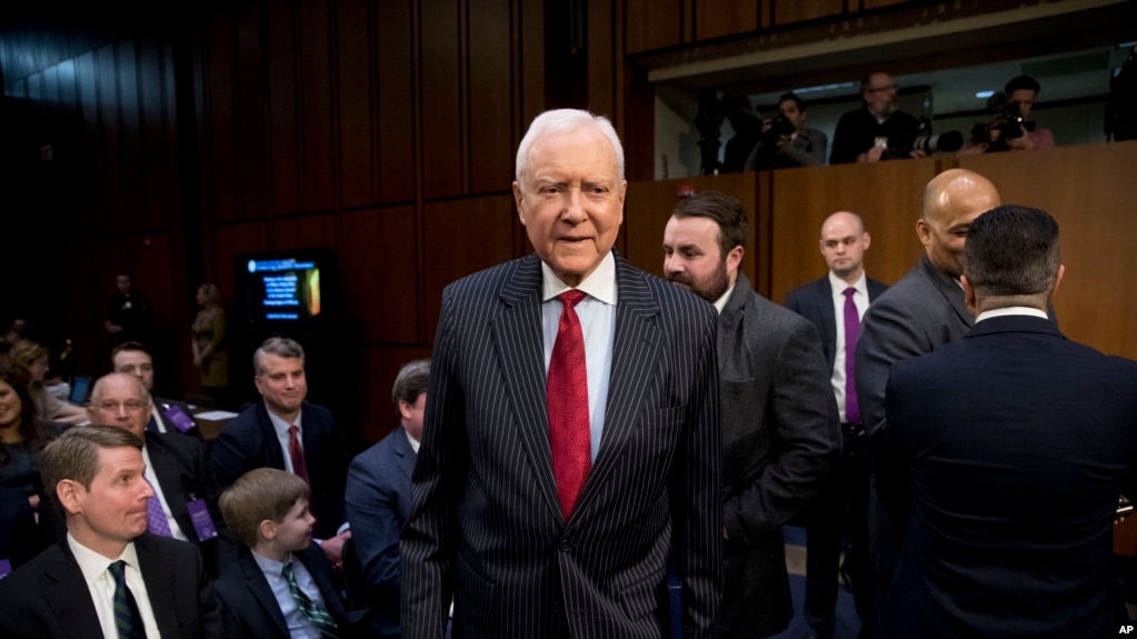El senador Sen. Orrin Hatch llega a una audiencia en el Comité Judicial del Senado, en enero de 2019. (AP/Andrew Harnik/File)