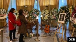 Capilla ardiente en homenaje a Pablo Milanes, en Madrid, España