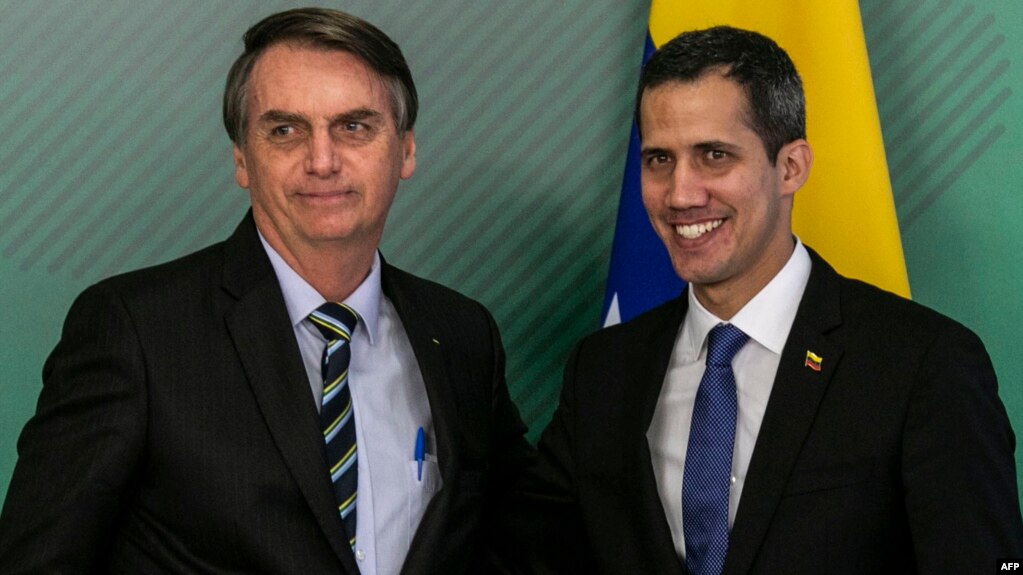 Jair Bolsonaro, presidente de Brasil, y Juan GuaidÃ³, presidente interino de Venezuela. 