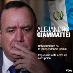 El presidente de Guatemala, Alejandro Giammattei ha sido acusado de debilitar la independencia del aparato judicial.