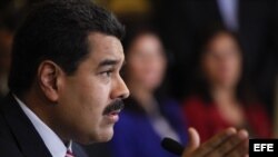 Nicolás Maduro, durante una rueda de prensa.