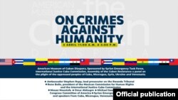 Conferencia de prensa "Sobre los crímenes de lesa humanidad", el 5 de abril, en Miami. 