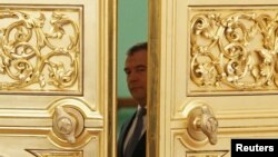 El presidente Medvedev en el Kremlin.