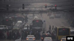 Contaminación ambiental en Pekín.