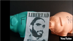 Un cartel pide la libertad del grafitero disidente cubano Danilo Maldonado "El Sexto".