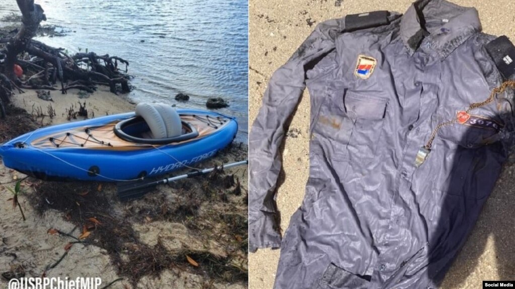 Cubano llega a costas de Florida en kayak inflable; hallan balsa calcinada  en Miami Beach con uniforme de policía dentro