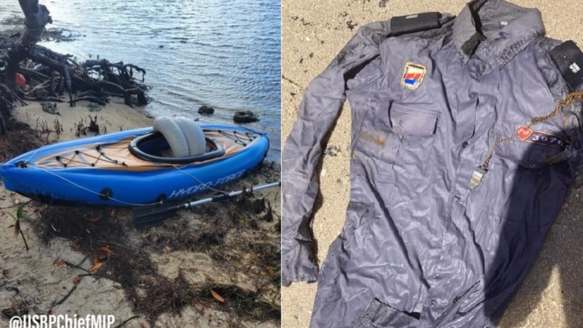 Cuban arrives on the coast of Florida in a kayak;  Burnt-out raft found in Miami Beach with police uniform inside