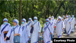 Las Hermanas de la Caridad de Santa Teresa de Calcuta al llegar a Costa Rica. el 7 de junio de 2022. [Foto: Cortesía del padre Sunil Kumar Adugula]