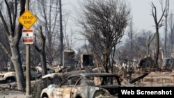 Zonas devastadas por fuegos en California. Archivo