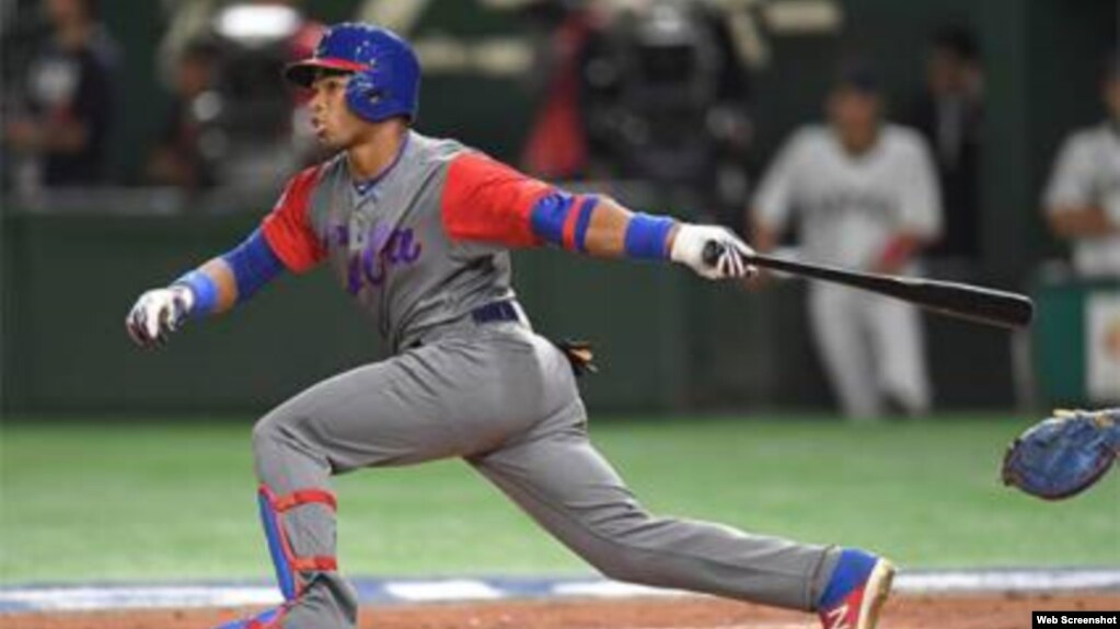 Yoelkis Céspedes, pelotero cubano que escapó de la selección nacional en la Liga Can-Am el lunes 24 de junio de 2019.