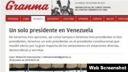 La prensa cubana tergiversa la información sobre Venezuela.