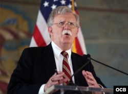 John Bolton, asesor de Seguridad Nacional de Estados Unidos, durante su discurso en la emblemática Torre de la Libertad, Miami. (Foto: Roberto Koltun)