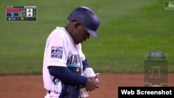 Guillermo Heredia, pelotero cubano que anotó un Gran Slam para los Braves de Atlanta el pasado domingo.