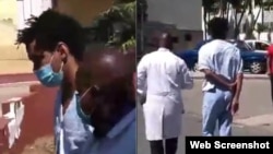 Luis Manuel Otero Alcántara caminando por las calles del hospital Calixto García junto al médico que lo atiende, según muestra un segundo video publicado por el régimen cubano.