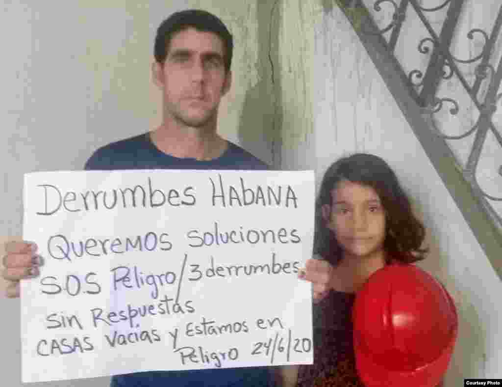 Matrimonio de La Habana Vieja temen morir con sus hijas aplastados en un derrumbe Foto Cortesía Elizabeth Valdés
