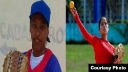 Las beisbolistas cubanas Nilsa Rodríguez (i) y Claudia Jorge Fajardo (d) habrían abandonado el equipo cubano a la Copa Mundial 2018 de mujeres.