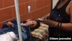 Leticia Ramos fue hospitalizada tras recibir una golpiza por parte de la policía. Fotos tomadas de Facebook