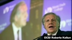 Luis Almagro, secretario general de la OEA, antes de firmar el Acuerdo por la Democracia en Cuba (Roberto Koltún/OCB).