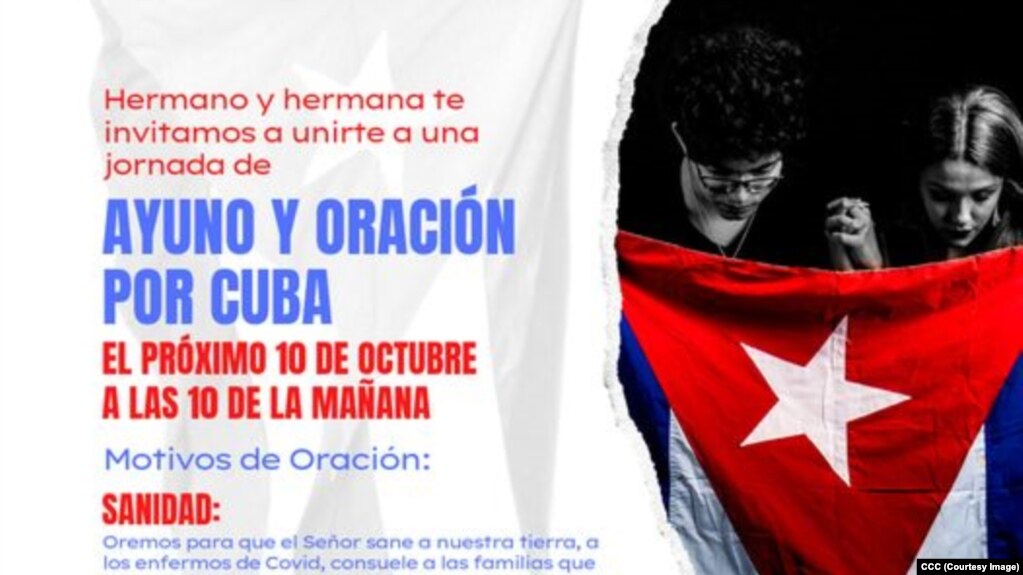 Folleto de Cristianos Cubanos en Comunión, para el ayuno y oraciones del 10 de octubre.