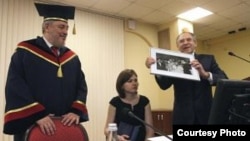 Fidel Castro Díaz-Balart en la Universidad de Voronezh, Rusia.