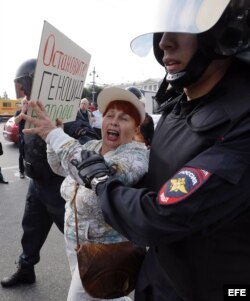 Protest against pension reform in Russia