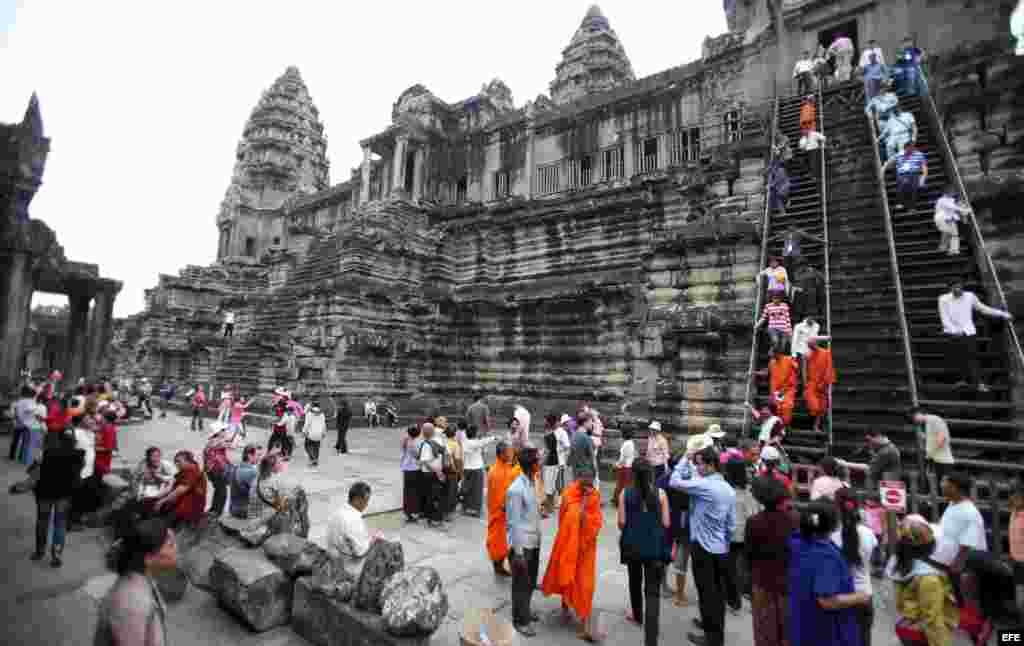 El Templo Angkor Wat en Siem Reap, Cambodia.