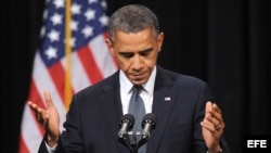 Barack Obama habló a los familiares de las víctimas de la escuela primaria Sandy Hook Elementary en Newtown, Connecticut.