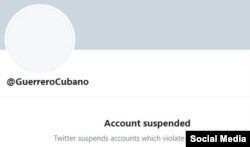 "@GuerreroCubano" violó las reglas y fue suspendido por Twitter.