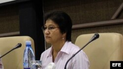 Sandra Ramírez, viuda de Marulanda en Cuba.