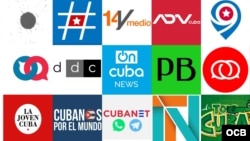 Combinación de logos de publicaciones sobre temas cubanos que han sido ubicadas en "lista negra" oficialista.