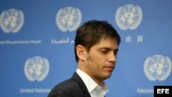 El ministro de Economía de Argentina, Axel Kicillof, asiste hoy, miércoles 25 de junio de 2014, a una conferencia de prensa después del encuentro del G77 titulado "Reestructuración de la Deuda Soberana: el caso de Argentina" en la sede de la Naciones Unid