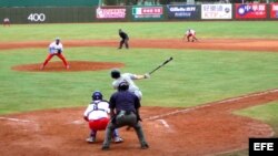 Cuba vs. Australia, durante un partido de la Copa del Mundo de béisbol en Taiwán.