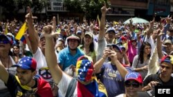 Manifestación de la oposición en Caracas