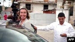 Federica Mogherini en su viaje a Cuba el 4 de enero de 2018. 