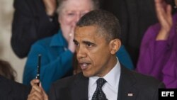 El presidente estadounidense, Barack Obama, ofrece la primera rueda de prensa en la Casa Blanca tras haber ganado la reelección.