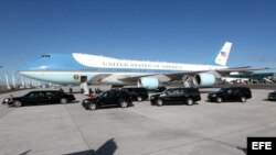 Air Force One, el avión presidencial estadounidense que desplaza a Barack Obama por Africa.