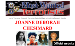 Página del FBI pidiendo información sobre Joanne Chesimard, una de los 10 terroristas más buscados.
