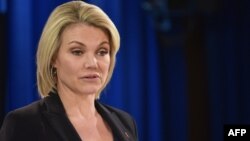 La portavoz del Departamento de Estado, Heather Nauert, fue nominada por Trump a embajadora en ONU.