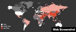 Mapa de la "Censura de Internet en el Mundo" elaborado pr IVPN.