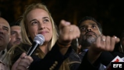 La esposa del dirigente opositor venezolano Leopoldo López, Lilian Tintori.