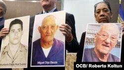 Foto de Humberto del Real (izq.) junto a otras de Miguel Díaz Bauzá y el fallecido Armando Sosa Fortuny.