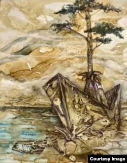 Pieza de la serie Éxodo del artista Raúl Proenza.