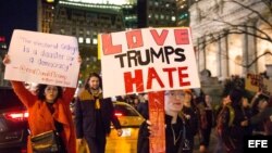 Protestas contra Trump en New York.