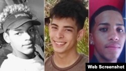 Emiyoslan Román Rodríguez, Brandon Becerra y Rowland Jesús Castillo Castro, entre menores presos el 11J. 