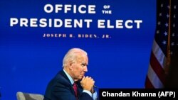 Joe Biden en la Oficina del Presidente Electo (Chandan Khanna/AFP).