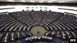 Vista general de la sesión plenaria del Parlamento Europeo en Estrasburgo (Francia).