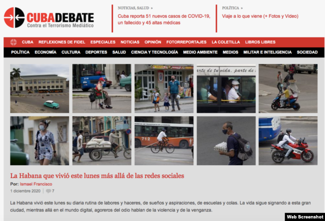 La fotogalería de Cubadebate, desplegada en la portada.