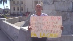 Luis Enrique Santos Caballero pide la libertad de José Daniel Ferrer frente al Tribunal Popular de Santa Clara. 
